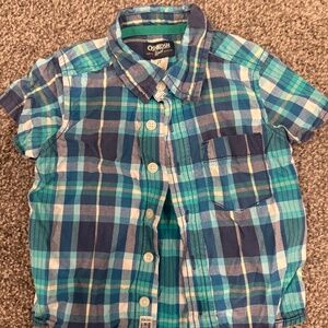 Plaid Short Sleeve Button Up Short